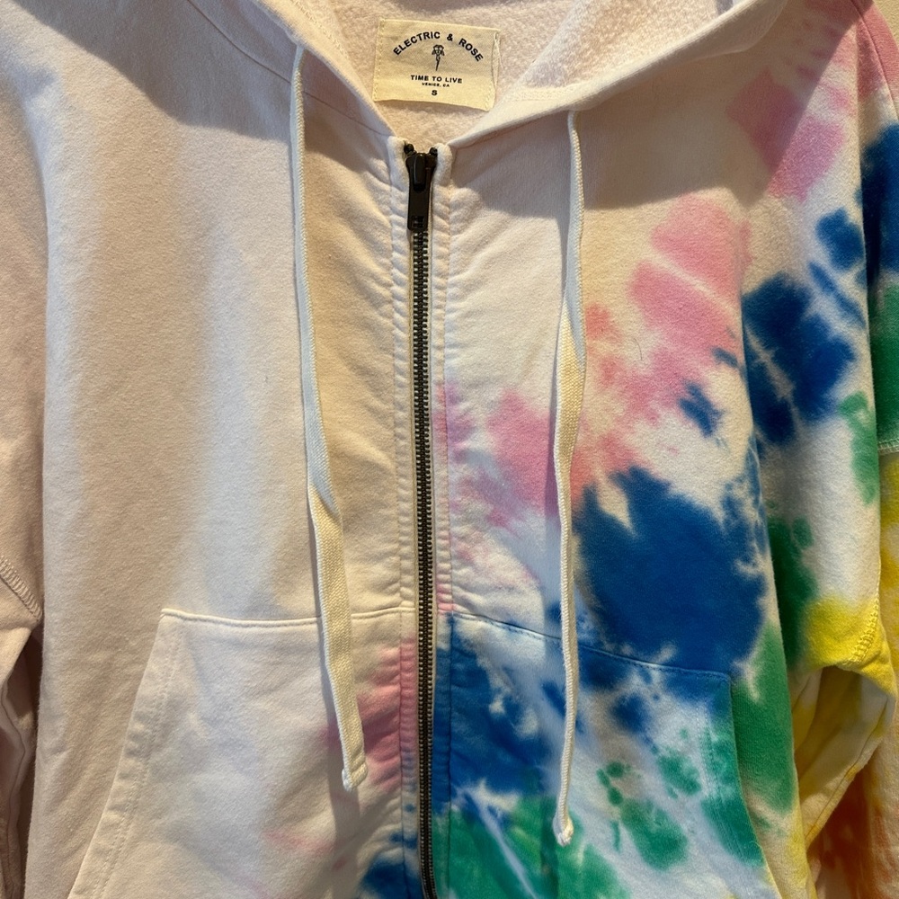 Electric & Rose Tie-Dye Full Zip hoodie size small - Picture 5 of 7